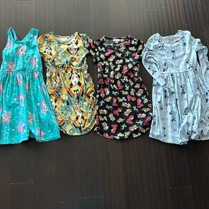 (5) 3 Disney mae dresses lularoe & 2 Disney limited edition size 8 rare princess